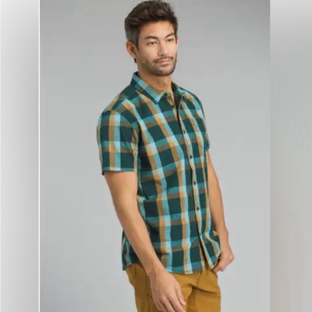 EUC- Prana Short Sleeve Organic Cotton Button Down